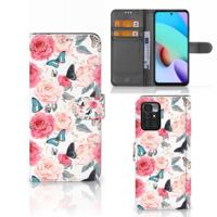 Xiaomi Redmi 10 Hoesje Butterfly Roses - thumbnail
