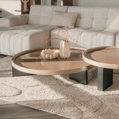 Eleonora Ronde Salontafel 'Mayson' 120cm, kleur Beige Eleonora Ronde Salontafel 'Mayson' 120cm, kleur Beige