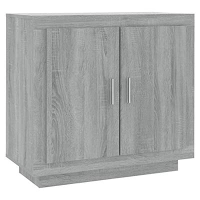 Dressoir 80x40x75 cm bewerkt hout grijs sonoma eikenkleurig
