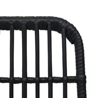 Tuinstoelen 2 st poly rattan zwart - thumbnail