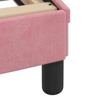 Bedframe met hoofdeinde fluweel roze 180x200 cm - thumbnail