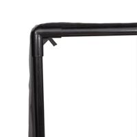 Ligbed tweepersoons met dak en gordijn poly rattan lichtgrijs - thumbnail