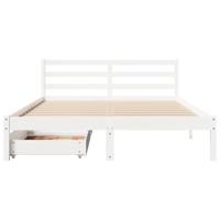 Bedframe zonder matras massief grenenhout wit 140x200 cm - thumbnail