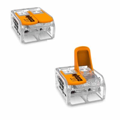 Wago lasklem 221-412 hevelklem 2 draden 10 stuks voor soepele en massieve draad van 0.14 tot 4mm²