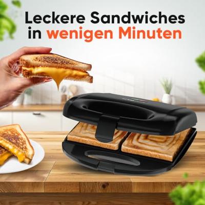 Clatronic ST 3814 Sandwich toaster Automatische temperatuuraanpassing, Anti-aanbaklaag Zwart Clatronic ST 3814 Sandwich toaster Automatische temperatuuraanpassing, Anti-aanbaklaag Zwart