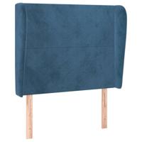 Hoofdbord met randen 103x23x118/128 cm fluweel donkerblauw - thumbnail