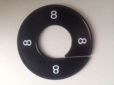 Maatring 9cm zwart/wit 8