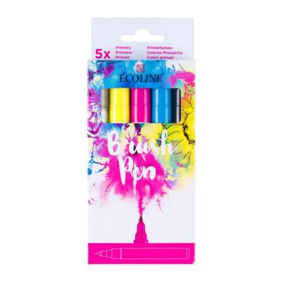 Bruynzeel Ecoline brush pen set primair, 5 kleuren