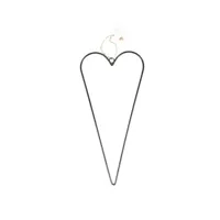 Stern Fabrik decoratie hart metaal zwart 30 cm | 24 stuks - thumbnail