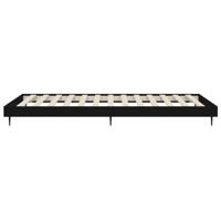 Bedframe bewerkt hout zwart 75x190 cm - thumbnail