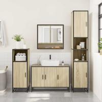 2-delige Badkamermeubelset bewerkt hout sonoma eikenkleurig - thumbnail