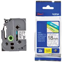 Brother TZe tape voor P-Touch 18 mm, zwart op transparant - thumbnail