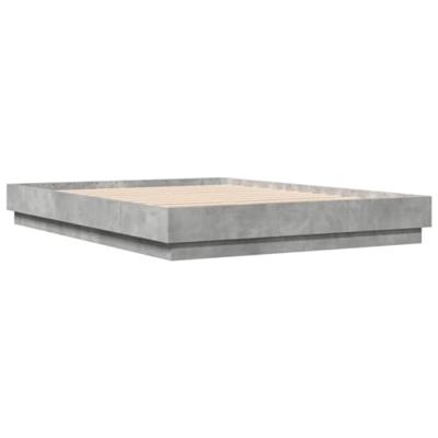 Bedframe met LED-verlichting betongrijs 160x200 cm