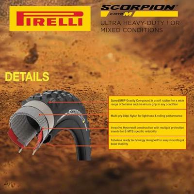 Pirelli scorpion™ e-mtb m - mixed terrain 29x2,6" hyperwall colour edition folding tyre