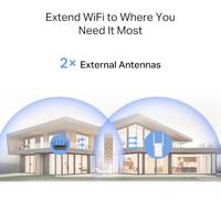 Mercury TP-Link ME25BE WiFi Repeater BE3600Mbps, 1 Gigabit Ethernet-poort, krachtige wifi-repeater voor thuis, wifi-extender, compatibel met alle internetboxen, 2 externe antennes, RE/AP-modus - thumbnail