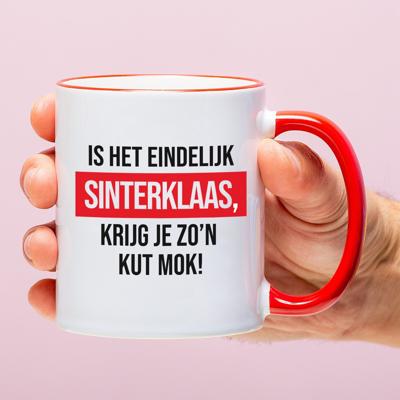 Mok Is het eindelijk Sinterklaas, krijg je zo'n kut mok! Mok Is het eindelijk Sinterklaas, krijg je zo'n kut mok!