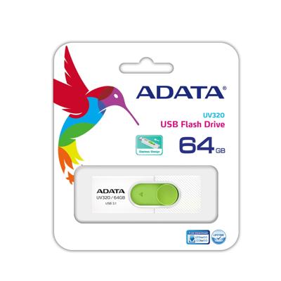 ADATA UV320 USB flash drive 64 GB USB Type-A 3.2 Gen 1 (3.1 Gen 1) Groen, Wit