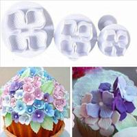 6 stuks silicone hortensia fondant cake versieren bloem bloesem schimmel (3 stuks hortensia) - thumbnail