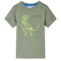 VidaXL Kindershirt met korte mouwen 116 lichtkakikleurig - thumbnail