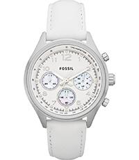 Horlogeband Fossil CH2823 Leder Wit 18mm