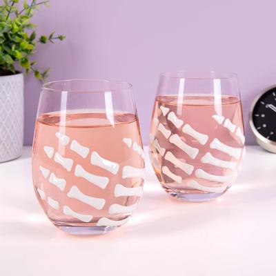 Glas met skelethand (set van 2) Glas met skelethand (set van 2)