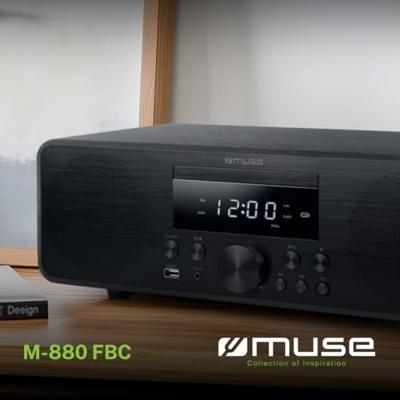 M-880 FBC Bluetooth Micro Systeem met CD, FM en USB | 80W stereo-installatie in houtdesign met NFC & wekfunctie
