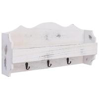 VidaXL Wandkapstok 50x10x23 cm hout wit - thumbnail
