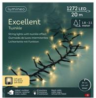 Lumineo LED Excellent Twinkle 1272 LEDs 20 m Zwart Soft Gold Licht - thumbnail