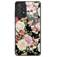 Samsung Galaxy A72 glazen hardcase - Flowerpower - thumbnail