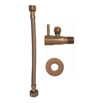 Hoekstopkraan BWS Kiro Met Flexibele Aansluitslang 1/2"x3/8" 25 cm Geborsteld Brons Koper Hoekstopkraan BWS Kiro Met Flexibele Aansluitslang 1/2"x3/8" 25 cm Geborsteld Brons Koper