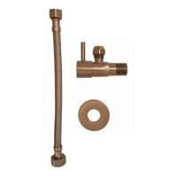 Hoekstopkraan BWS Kiro Met Flexibele Aansluitslang 1/2"x3/8" 25 cm Geborsteld Brons Koper - thumbnail