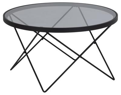 Bendt Ronde Salontafel 'Kira' Glas 80cm, kleur zwart