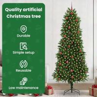 VidaXL Kerstboom met 300 led met standaard groen 240 cm pe - thumbnail