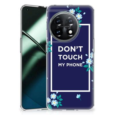 OnePlus 11 Silicone-hoesje Flowers Blue DTMP OnePlus 11 Silicone-hoesje Flowers Blue DTMP