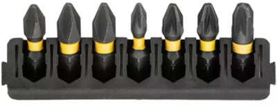 DeWalt Accessoires bitset | houder + impact torsion | 25 mm | pbitset | h1 x1, pbitset | h2 x2, pz1 x1, pz2 x2, pz3 x1 - dt70809-qz