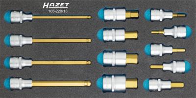 HAZET Dopsleutelbitset 163-220/13 · 1/2 inch (12,5 mm) vierkant hol · Binnen-zeskant-profiel · 13-delig · 5 - 10 HAZET Dopsleutelbitset 163-220/13 · 1/2 inch (12,5 mm) vierkant hol · Binnen-zeskant-profiel · 13-delig · 5 - 10