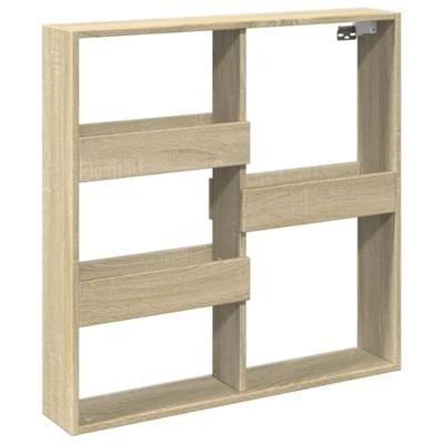 Wandkast 80x15x80 cm bewerkt hout sonoma eikenkleurig