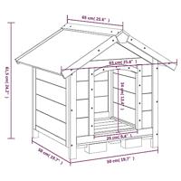 VidaXL Hondenhok 65x65x61,5 cm massief grenenhout mokkakleurig - thumbnail