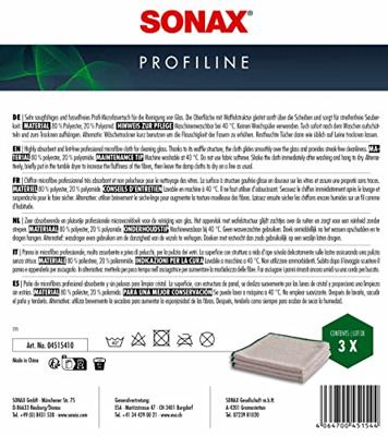 SONAX microvezeldoek "glas microfiber cleaning cloth 3pcs.