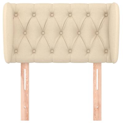 Hoofdbord met randen 83x23x78/88 cm stof crèmekleurig