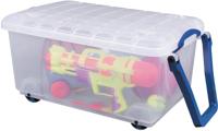 Really Useful Box opbergkoffer op wieltjes 64 l, transparant - thumbnail
