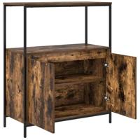 Badkamermeubel met planken gerookt eiken 76,5x35x95 cm - thumbnail