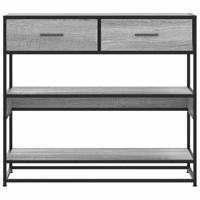 Wandtafel 90x35x80 cm bewerkt hout grijs sonoma eikenkleurig - thumbnail