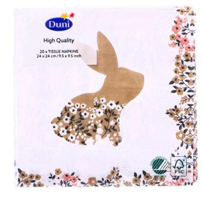 Duni Servetten Blooming Bunnies 24x24cm