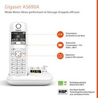 Gigaset witte trio dect draadloze telefoon met antwoordapparaat gigaas690atrioblanc - thumbnail