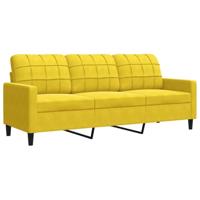 3-delige Loungeset met kussens en bolsters fluweel geel - thumbnail