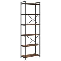 Boekenkast Gerookt eiken 60 x 30 x 188 cm MDF en Staal - thumbnail