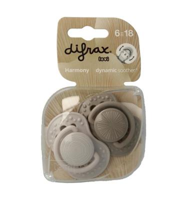 Difrax LOVI Dynamic Pacifier 6-18 Months Harmony Dark Grey Light Grey - Fopspeen