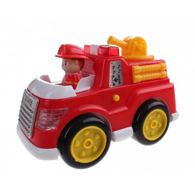 Let's Play brandweerauto met licht en geluid 18 cm rood/geel