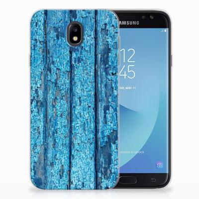 Samsung Galaxy J7 2017 | J7 Pro | Bumper Hoesje | Wood Blue